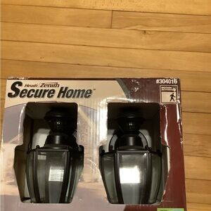 Secure Home Black Outdoor Wall Lanterns motion activated (2)